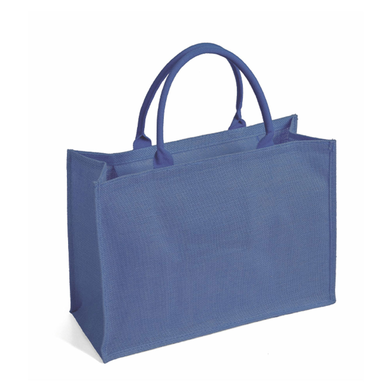 Borsa riutilizzabile blu con manici corti