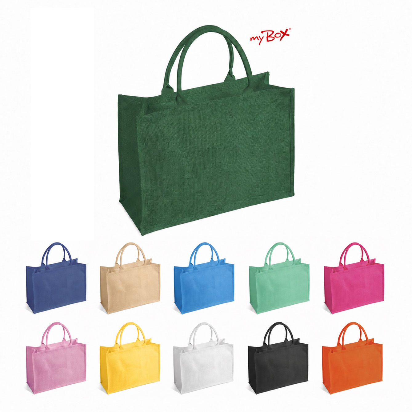 Borsa shopper riutilizzabile verde in tessuto non tessuto