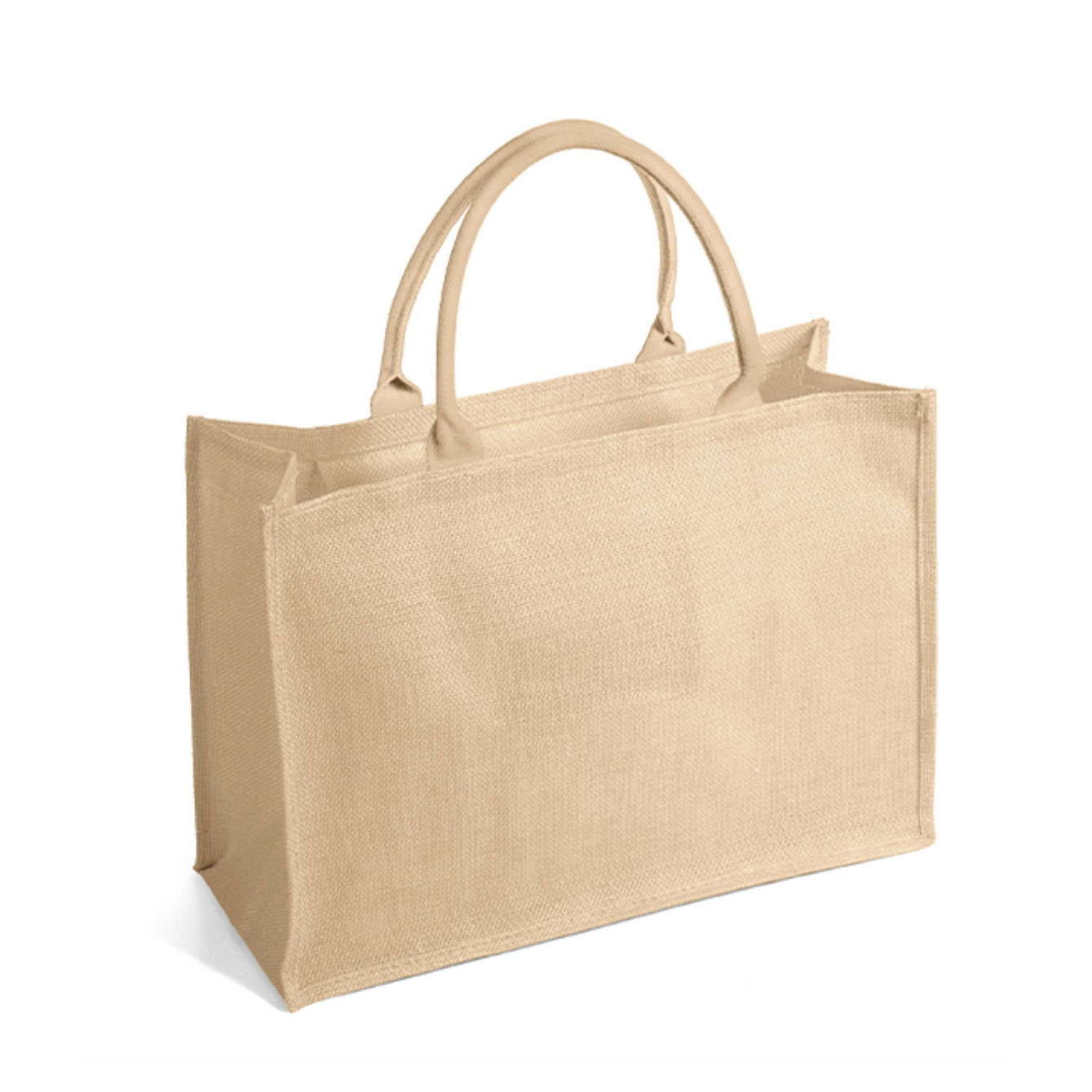 Borsa tote in juta beige con manici
