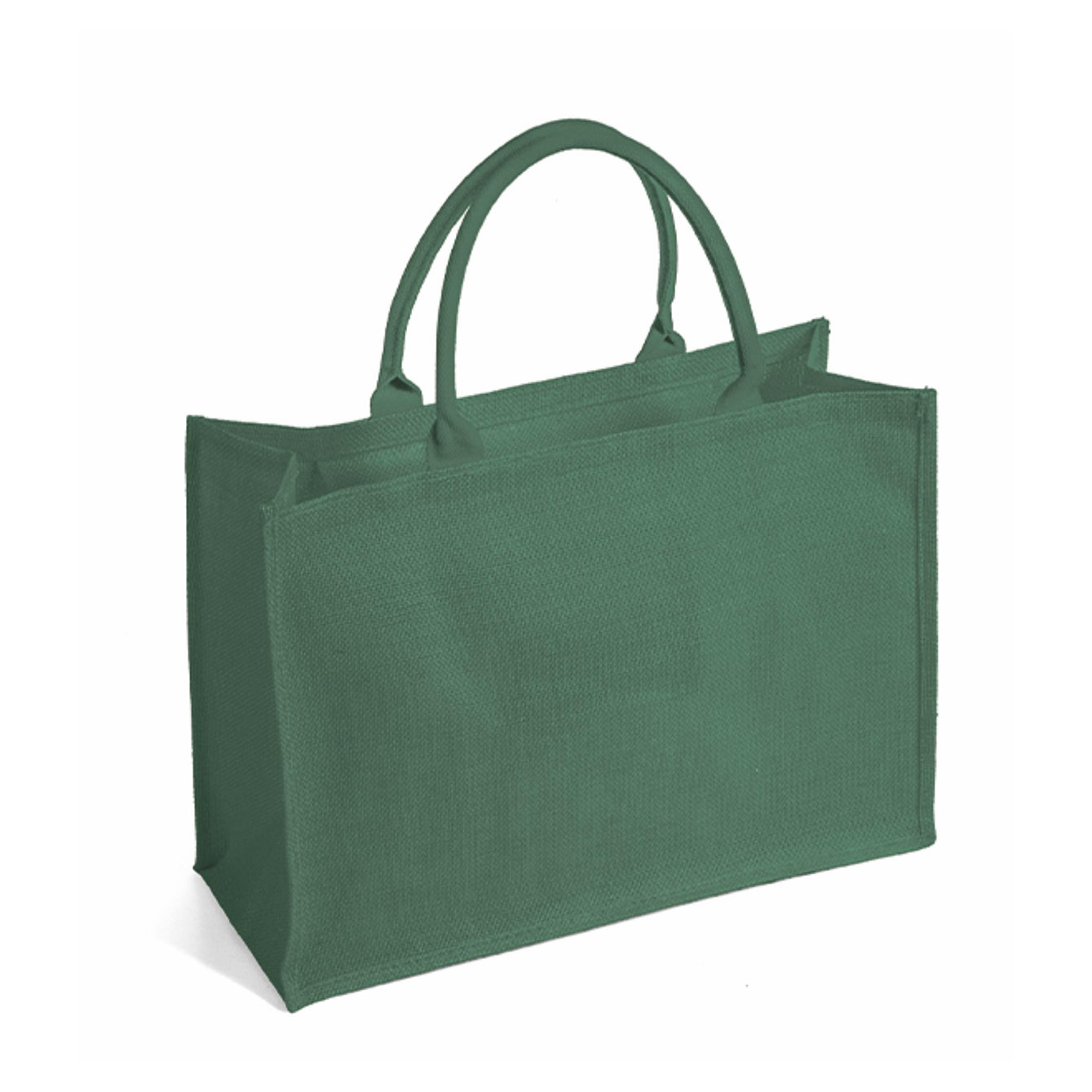 Borsa shopper verde riutilizzabile con manici corti