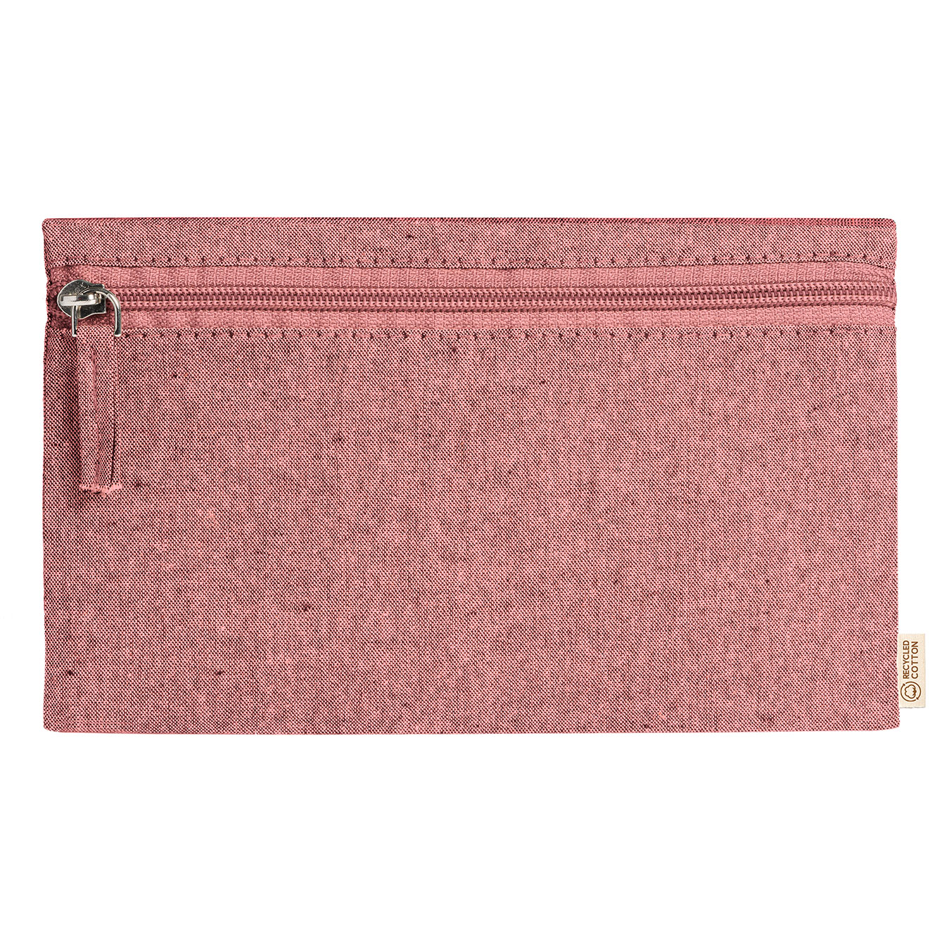 Astuccio rosa in tessuto con cerniera