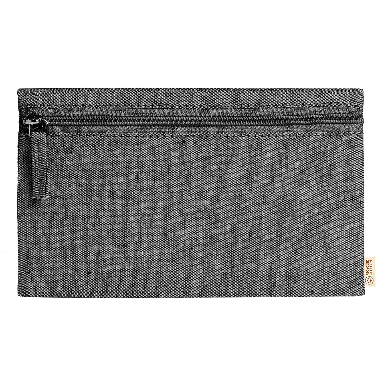 Astuccio grigio in cotone riciclato con zip