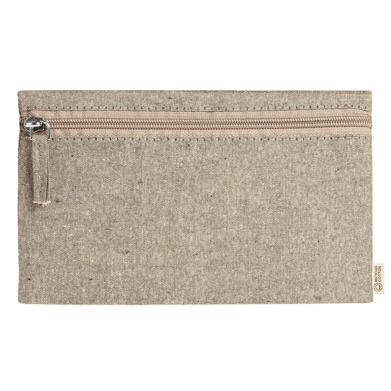 Astuccio in tessuto beige con cerniera