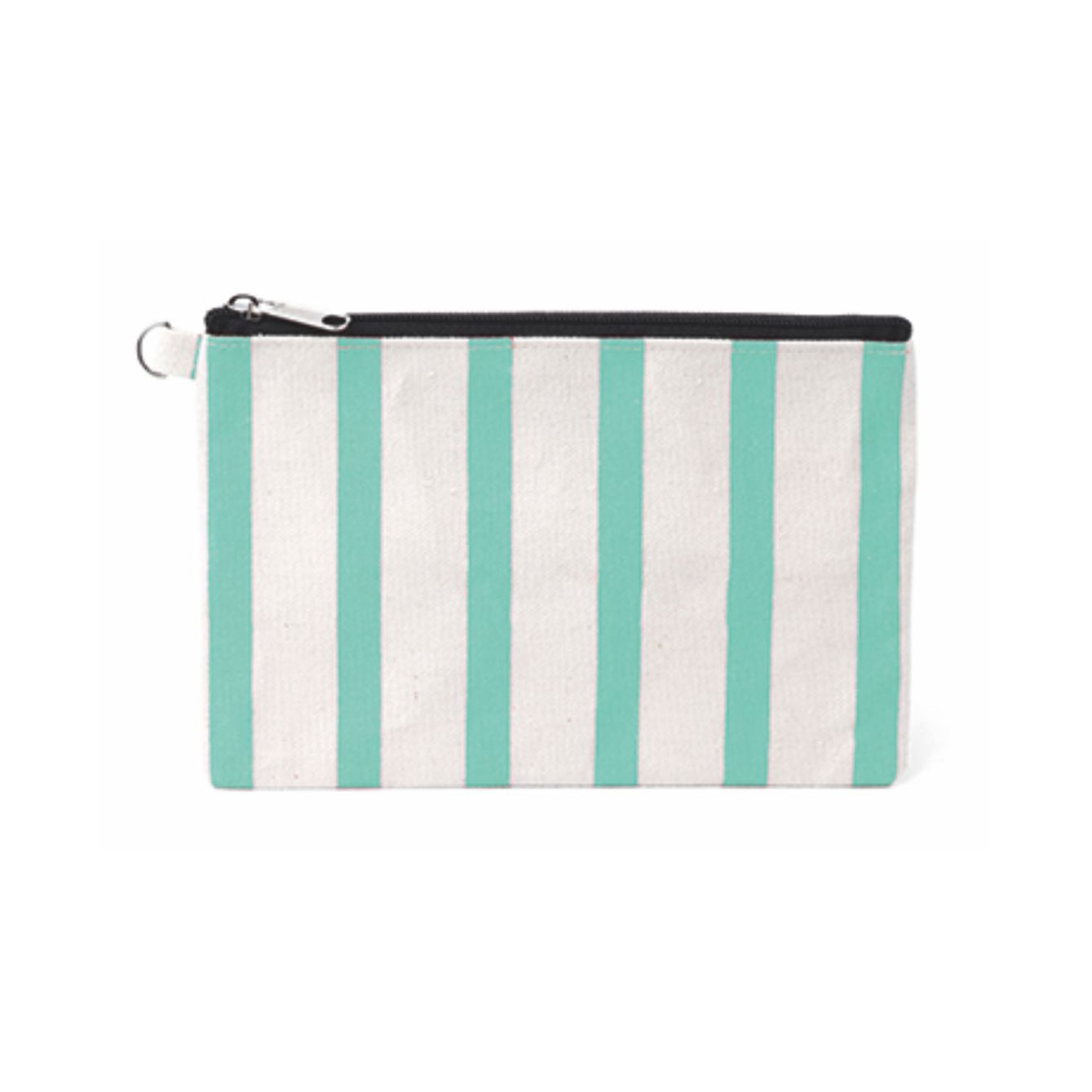 Pochette a righe verde menta e bianche