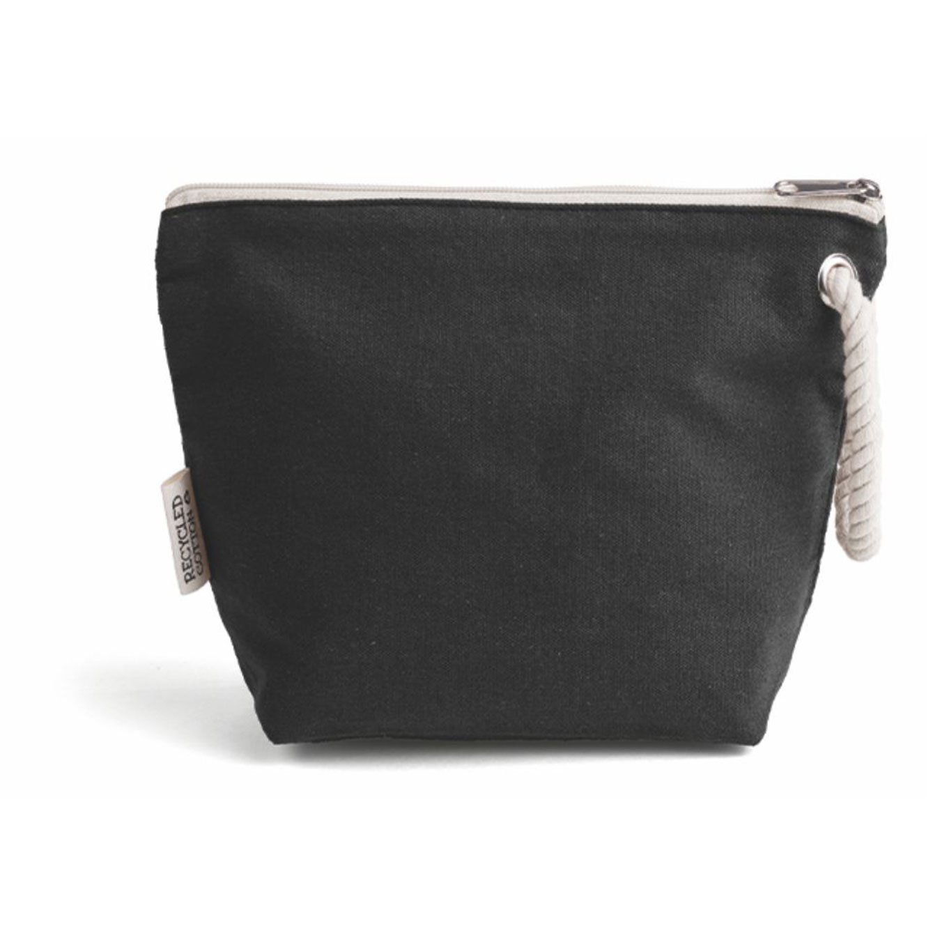 Pochette nera in cotone con cerniera