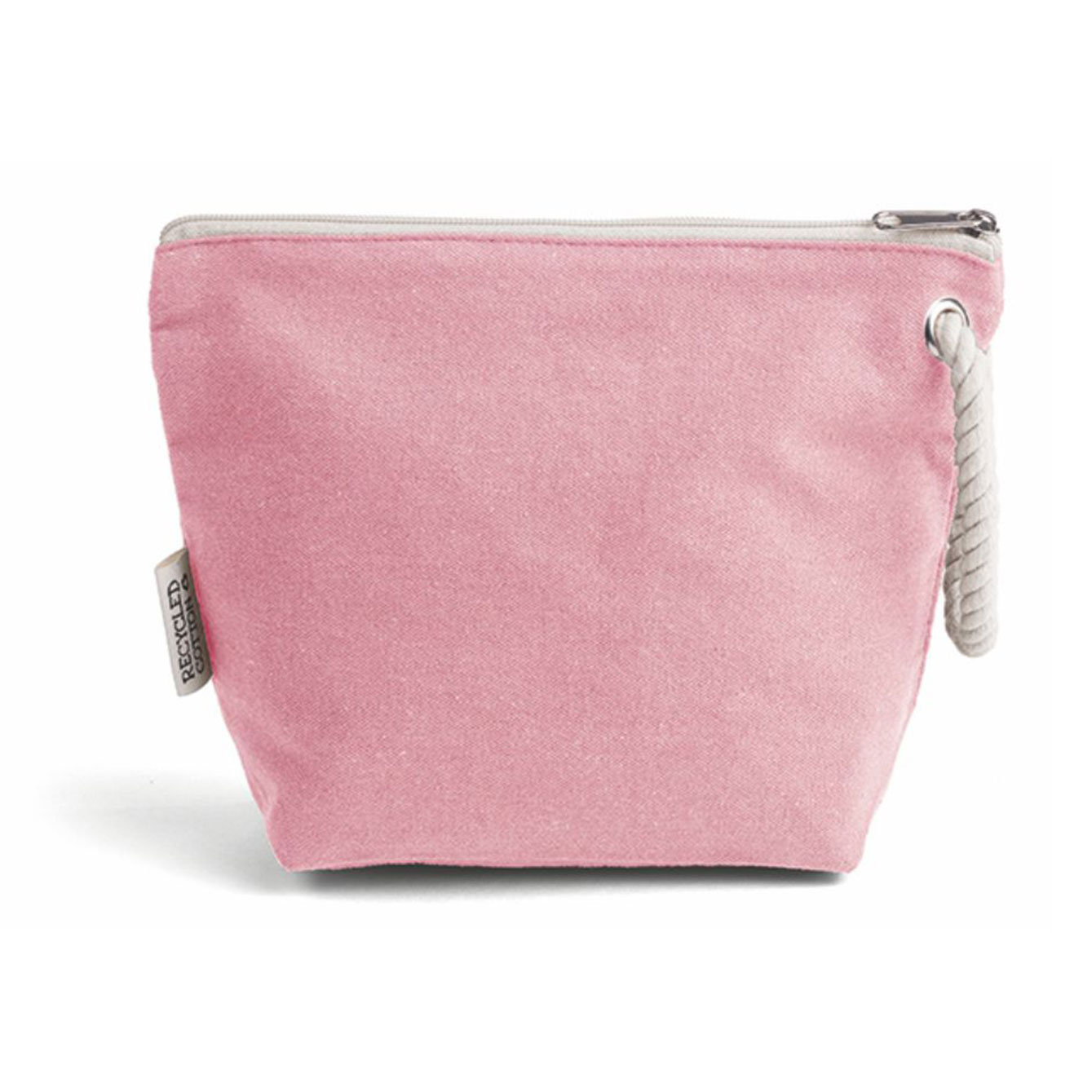 Pochette rosa in tessuto con zip