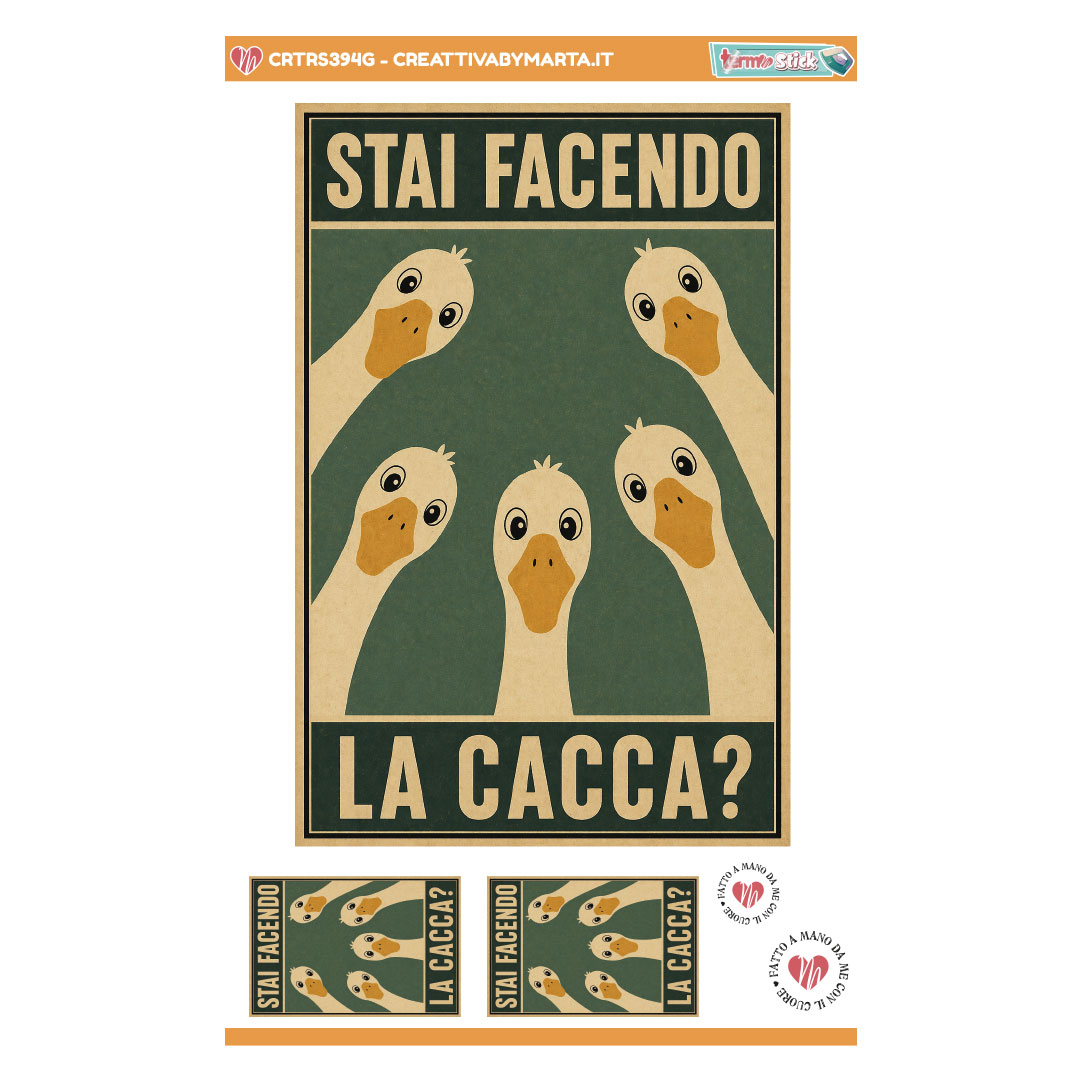 Poster con cinque oche che guardano in basso