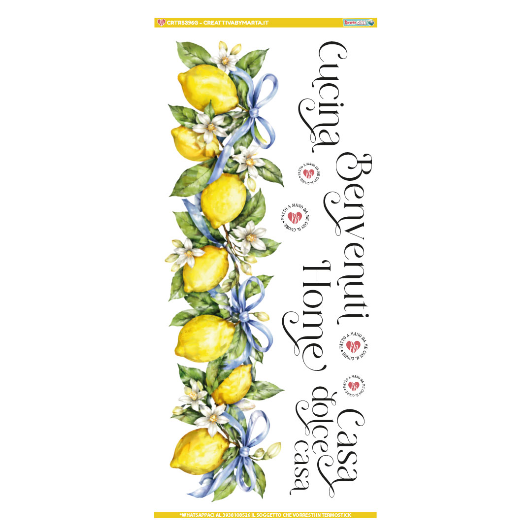Decorazione cucina con limoni e scritta benvenuto