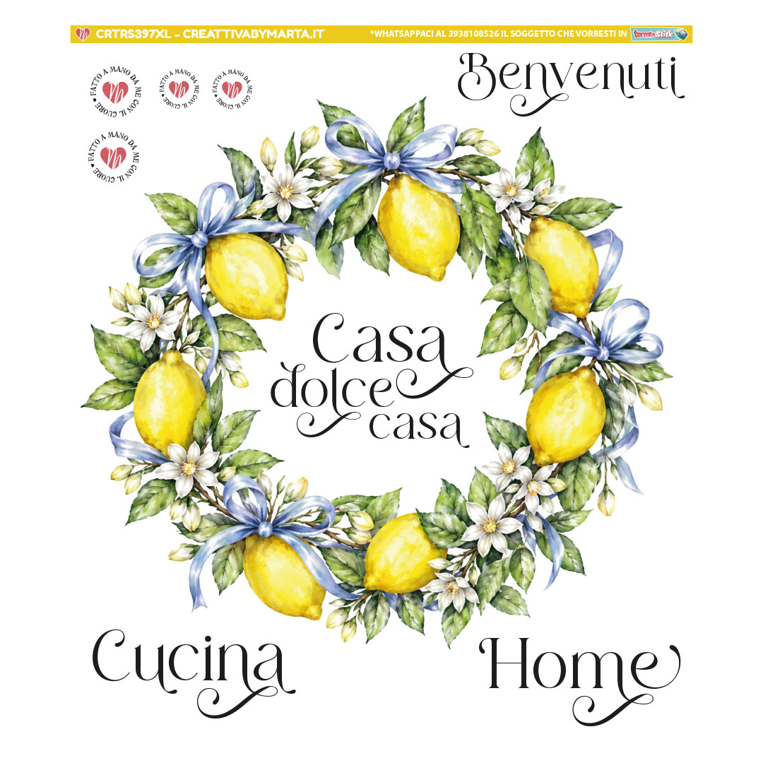 Ghirlanda di limoni con scritta Casa dolce casa