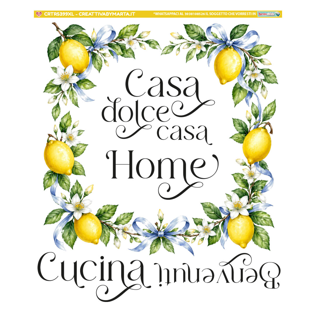 Ghirlanda di limoni con scritta Casa dolce casa