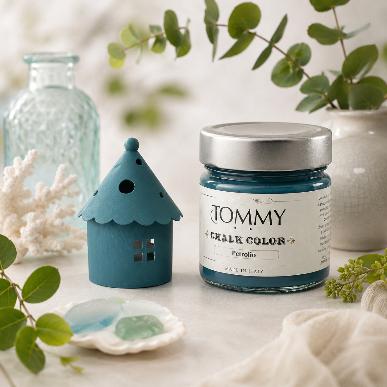 Barattolo di chalk paint color petrolio