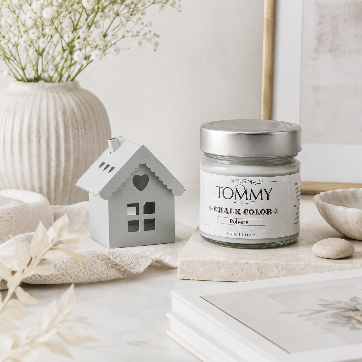 Barattolo vernice chalk e casetta decorativa