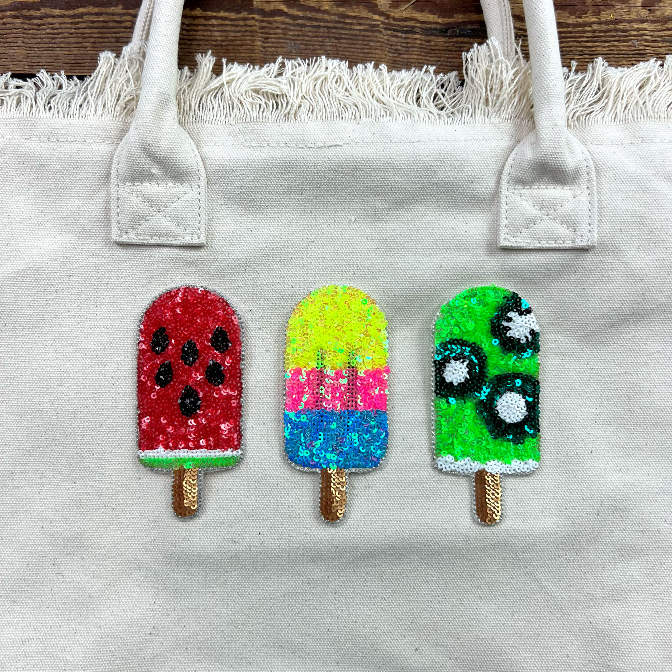 Borsa in tela con ghiaccioli decorati