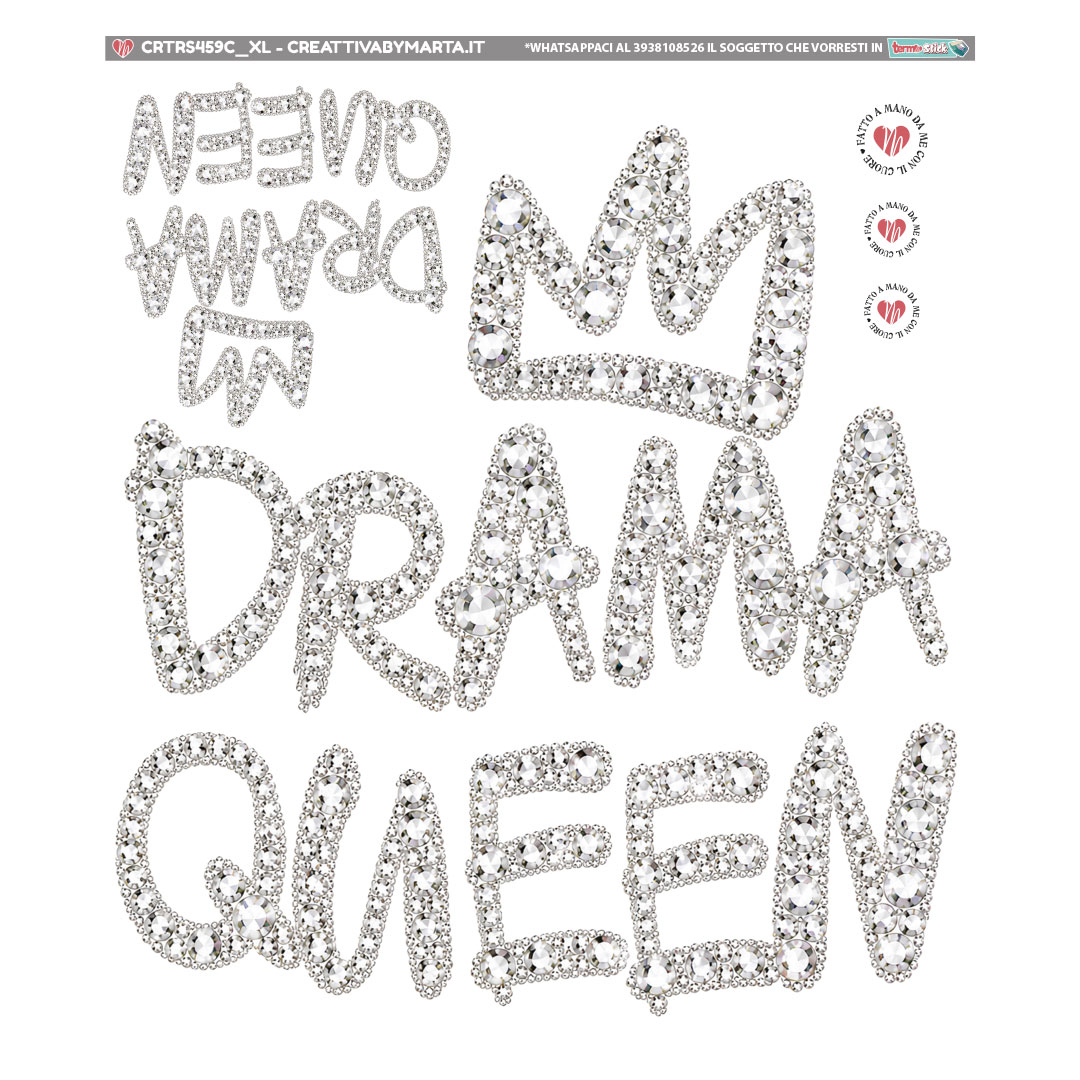 Scritta My Drama Queen con corona di strass