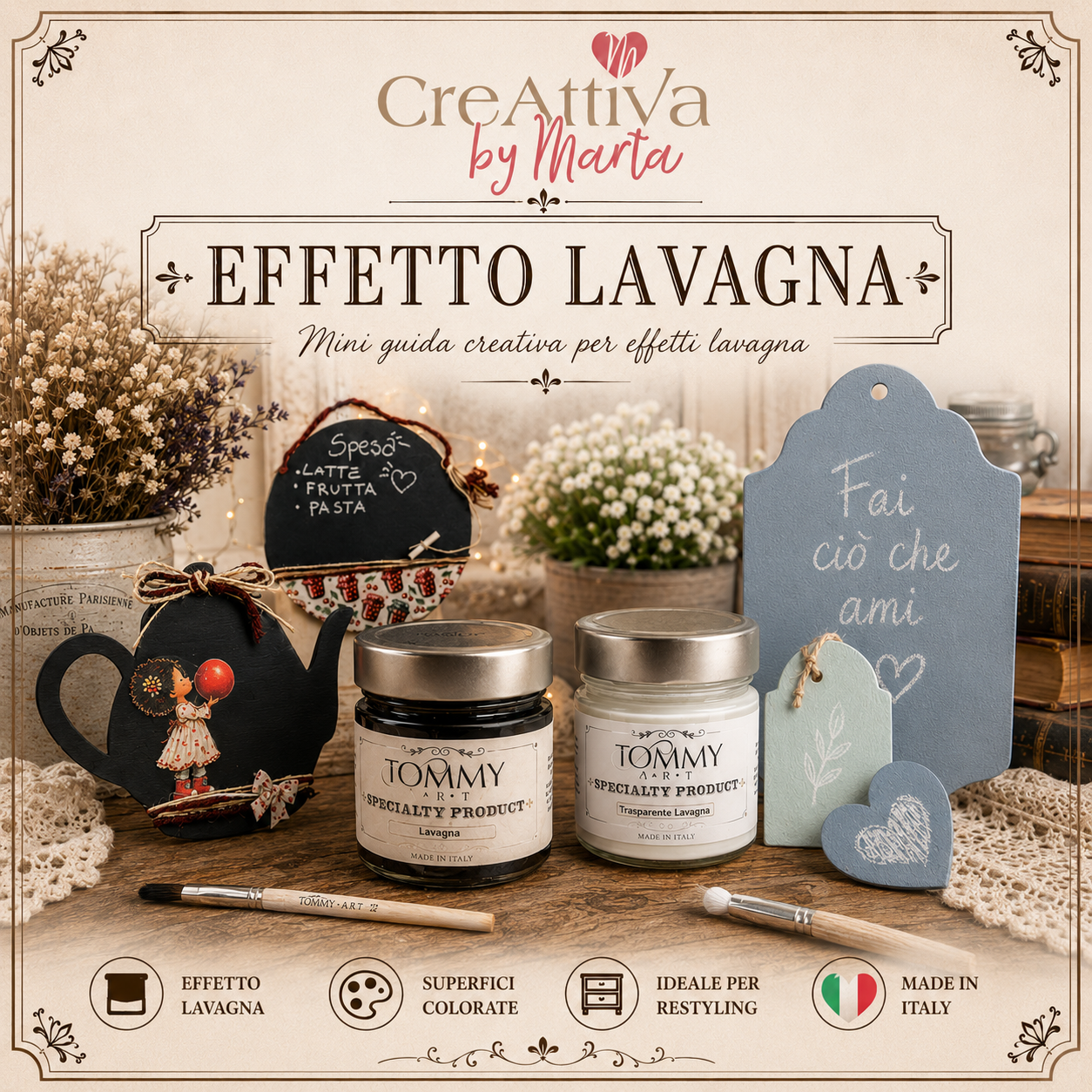 Prodotti effetto lavagna per decorazione creativa