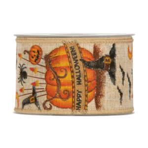 Nastro decorativo Halloween con zucca e streghe