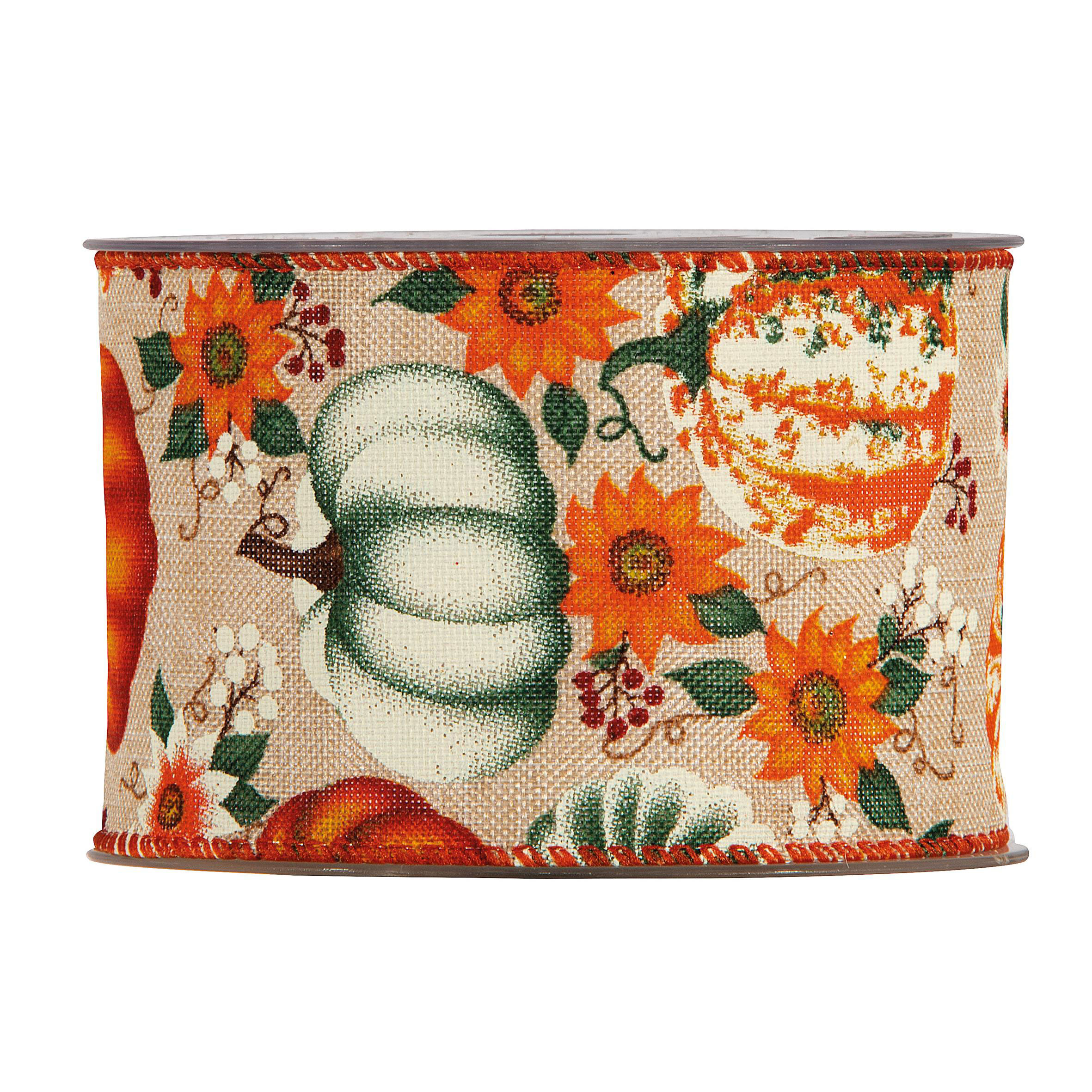 Nastro decorativo con zucche e fiori autunnali