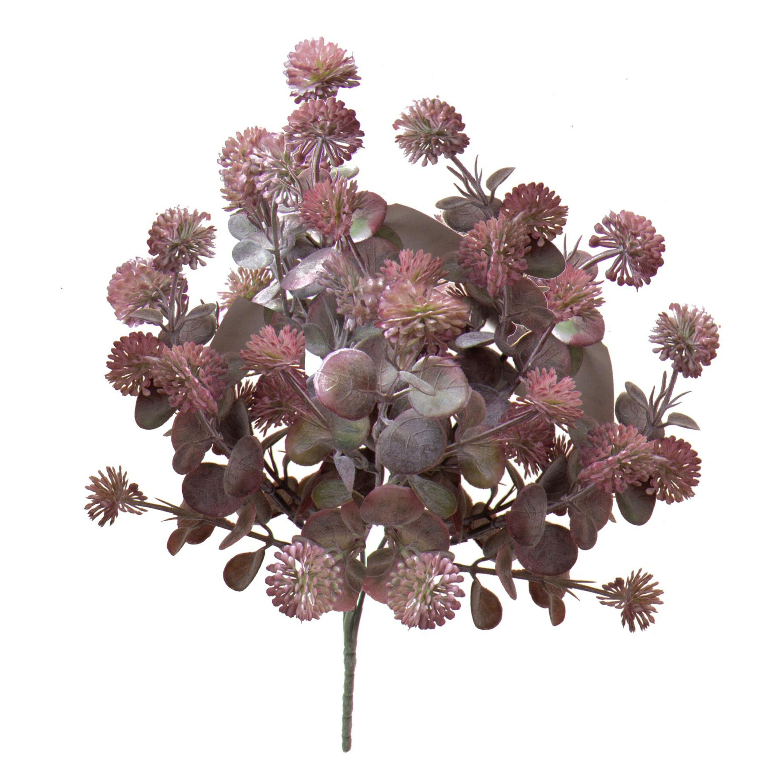 Mazzo di fiori rosa con eucalipto