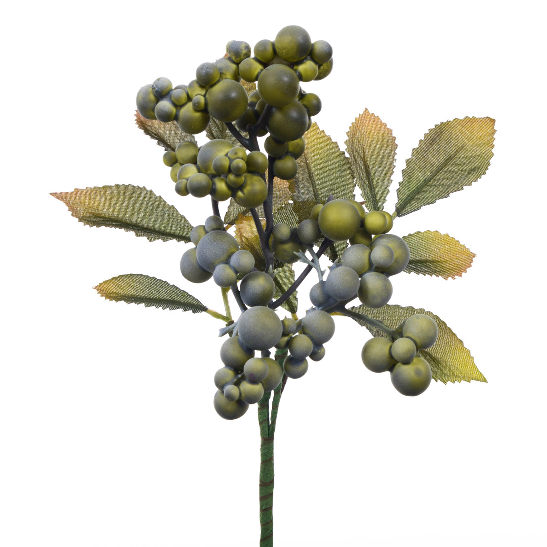 Ramo decorativo con bacche verdi artificiali