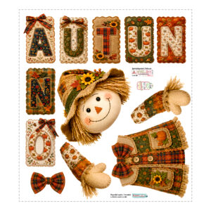 Decorazioni patchwork autunnali con scritta AUTUNNO