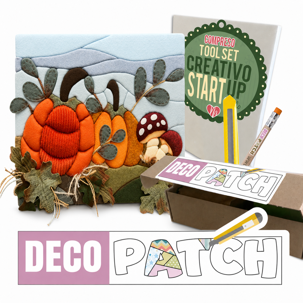 Kit creativo patchwork zucca autunnale fai da te