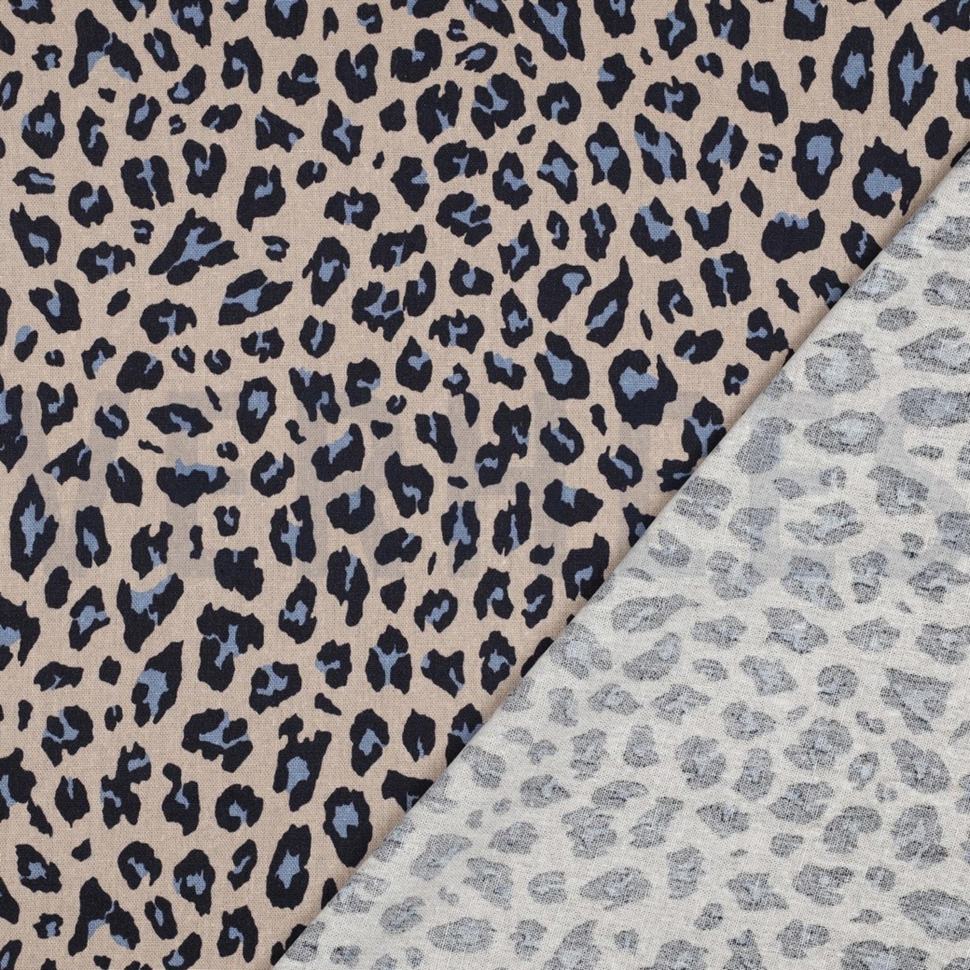 Tessuto con stampa leopardata beige e nera
