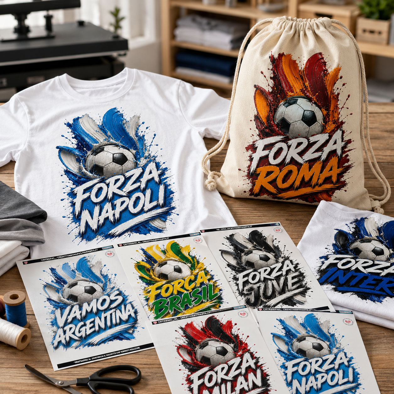 Magliette e zaino personalizzati tema calcio