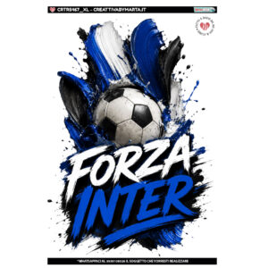 Pallone da calcio con scritta Forza Inter