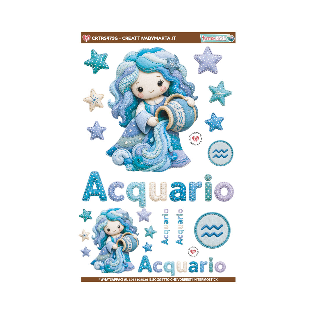 Illustrazione segno zodiacale Acquario con anfora