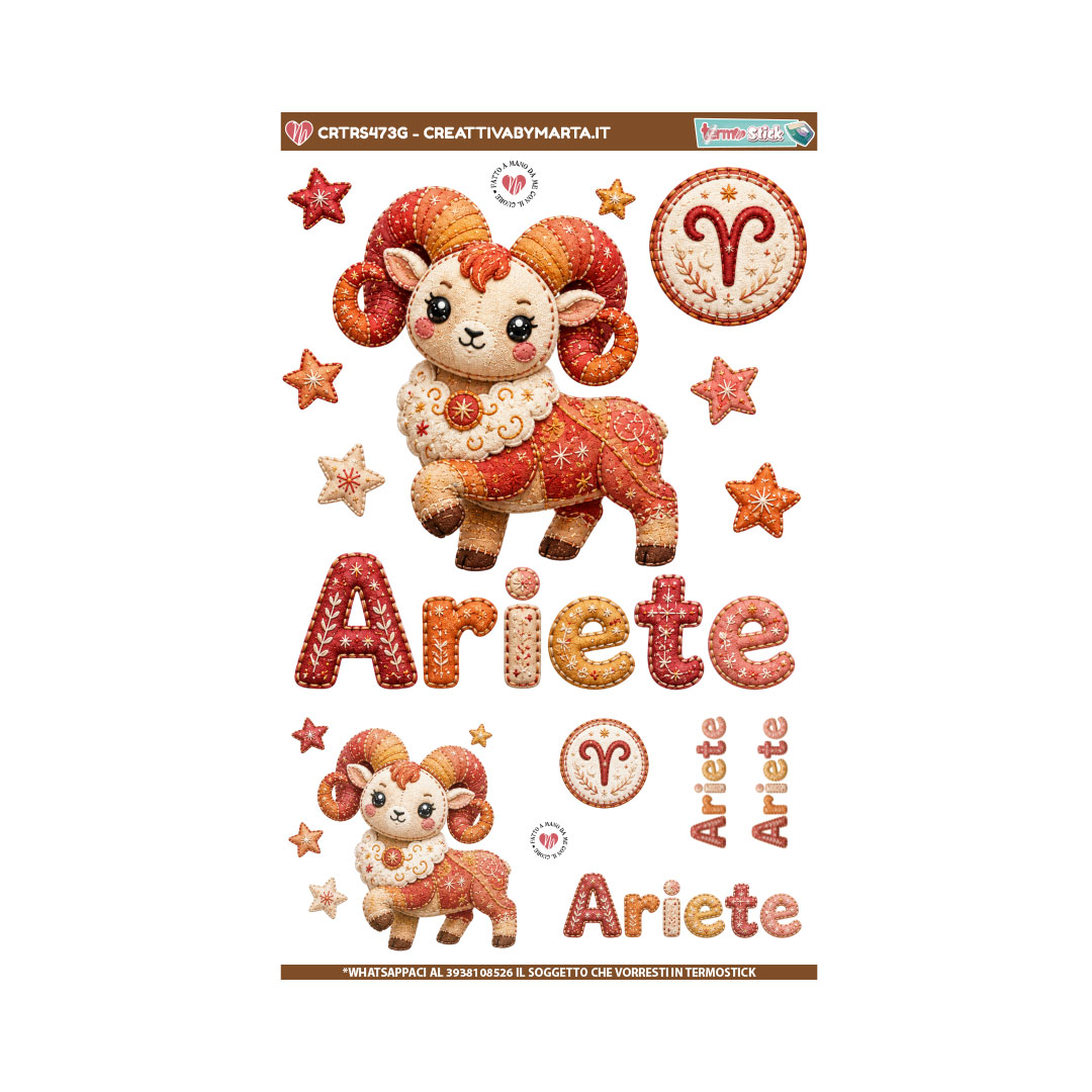 Illustrazione dolce segno zodiacale Ariete con ariete