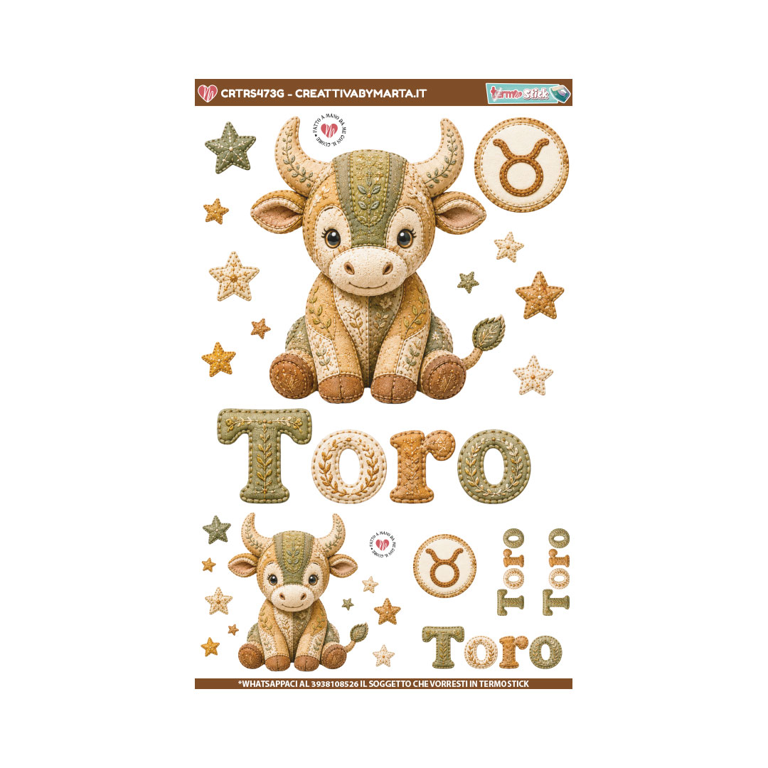 Illustrazione toro zodiacale con stelle decorative