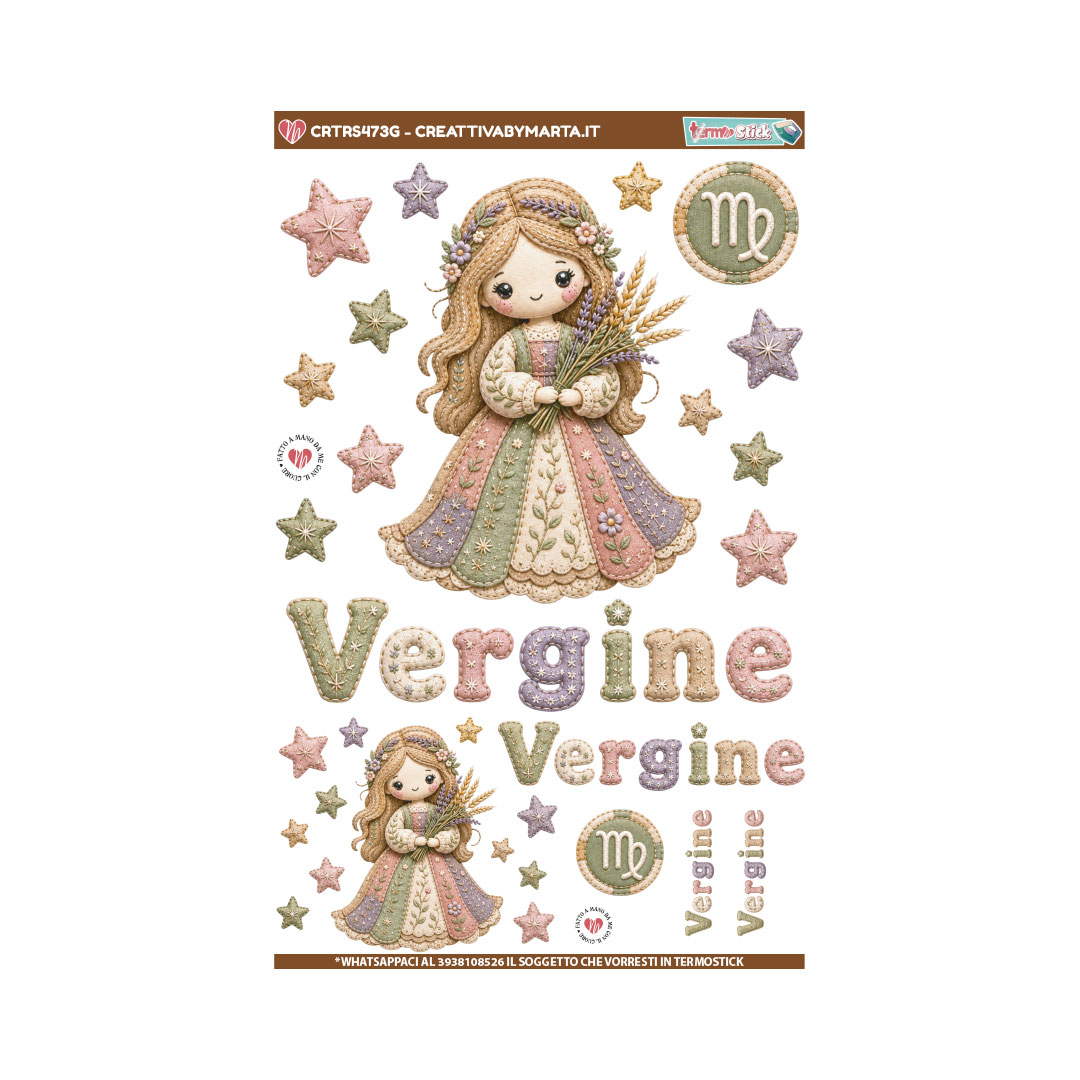 Illustrazione segno zodiacale Vergine con bambina