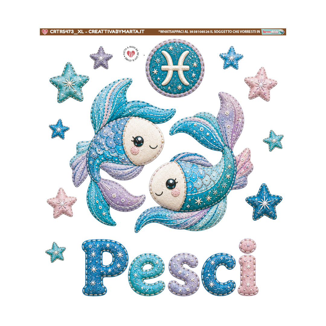 Segno zodiacale Pesci con due pesci stilizzati