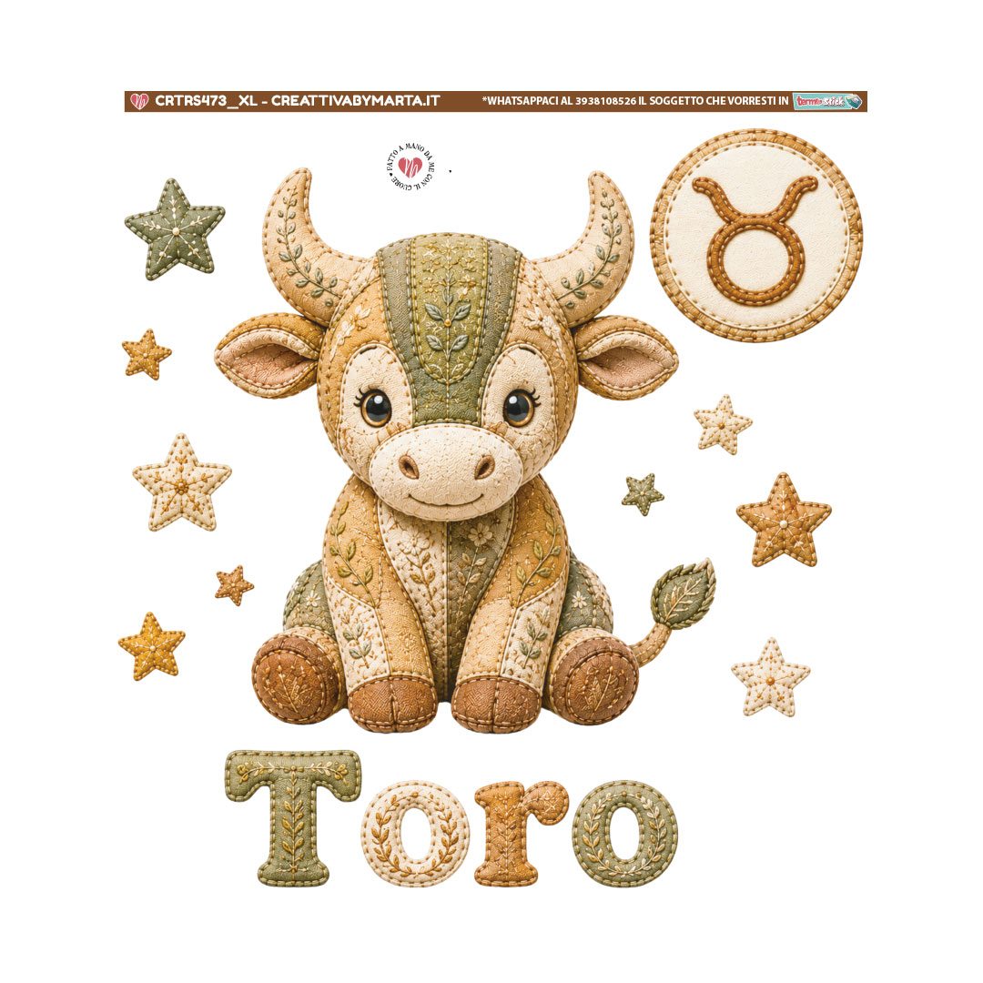 Illustrazione toro segno zodiacale stile patchwork