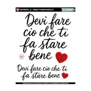 Frase motivazionale con cuore rosso