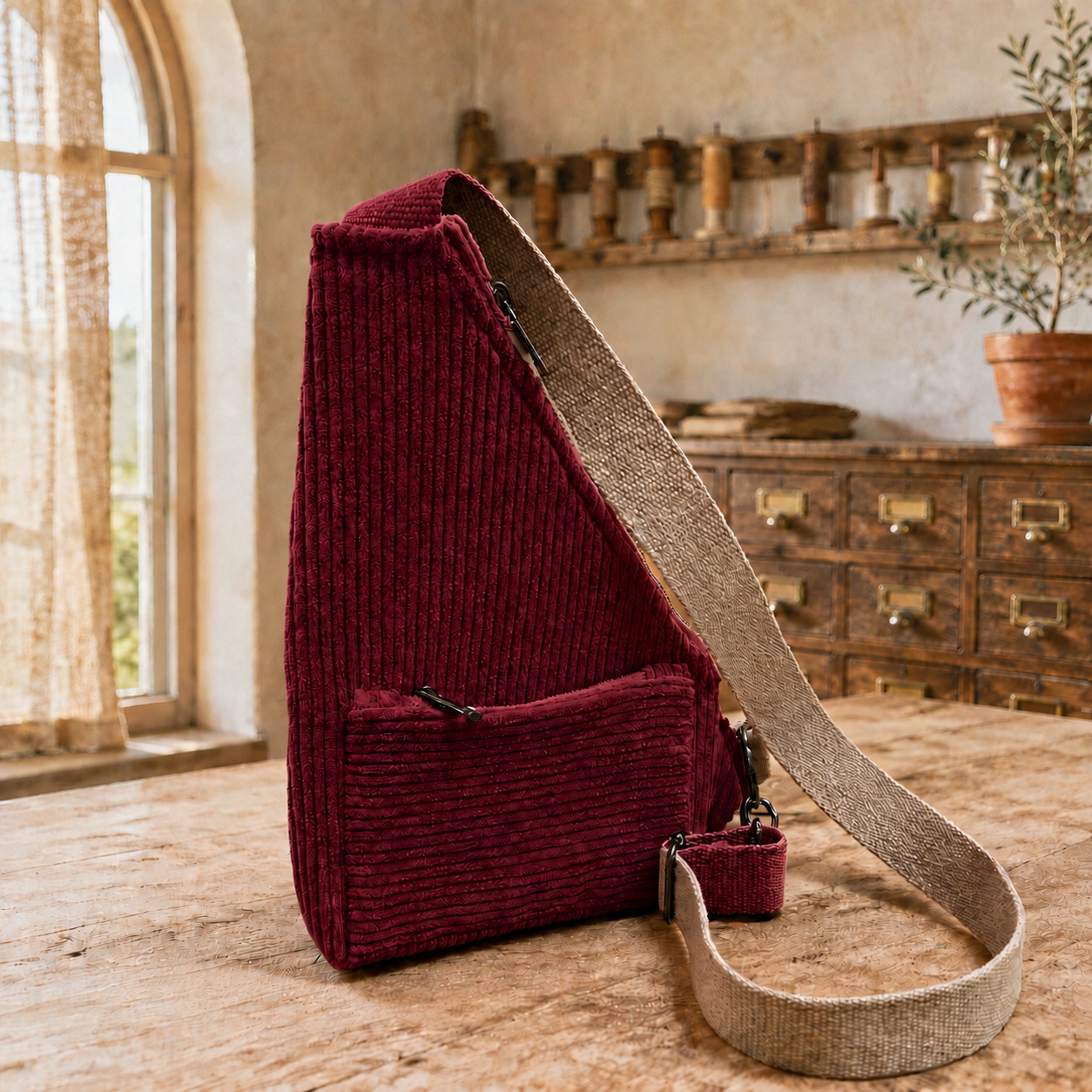 kit marsupio cross bag in velluto a coste + cartamodello crkit669