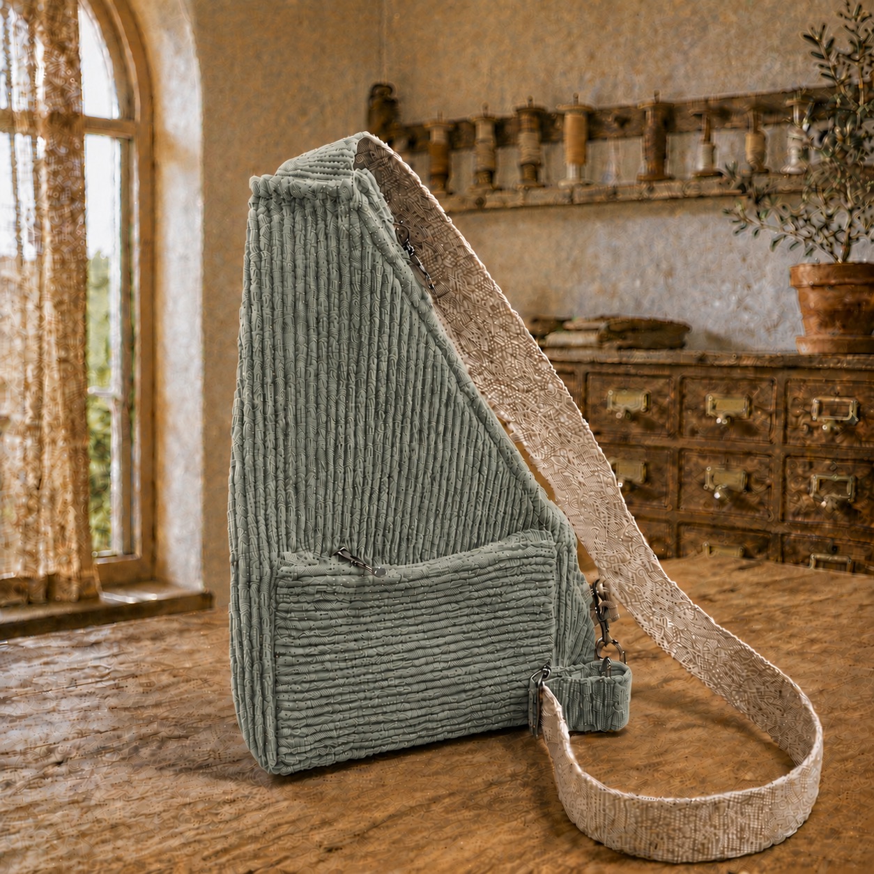 kit marsupio cross bag in velluto a coste + cartamodello crkit669