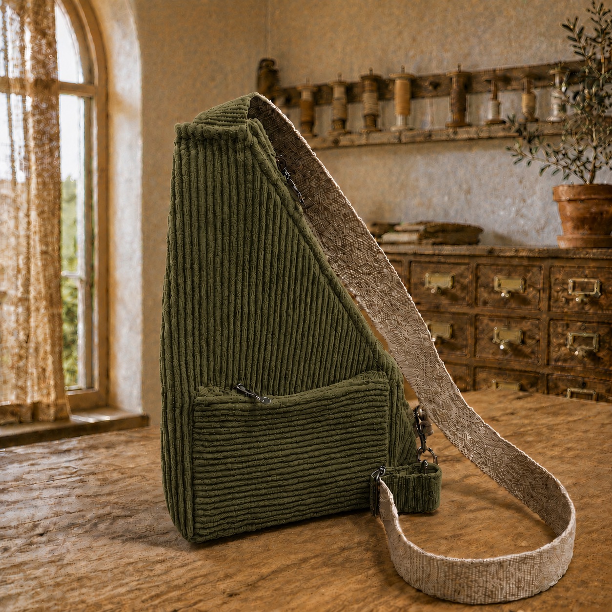 kit marsupio cross bag in velluto a coste + cartamodello crkit669