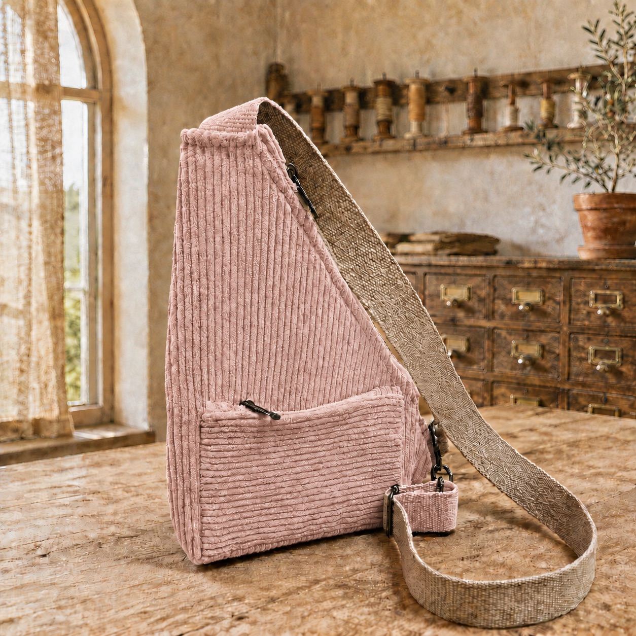 kit marsupio cross bag in velluto a coste + cartamodello crkit669
