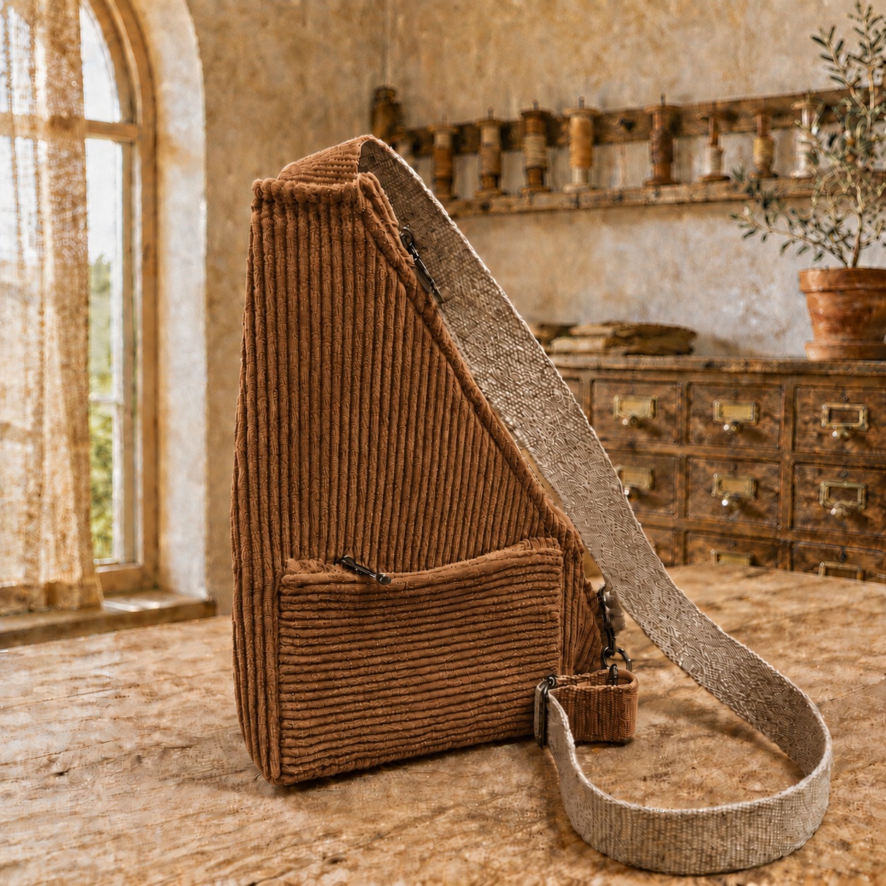 kit marsupio cross bag in velluto a coste + cartamodello crkit669