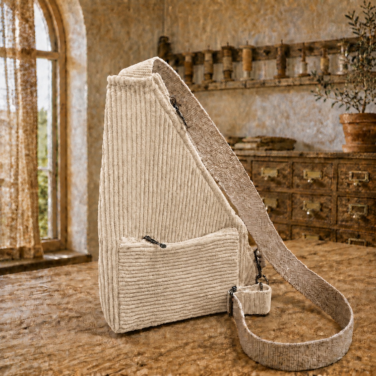 kit marsupio cross bag in velluto a coste + cartamodello crkit669