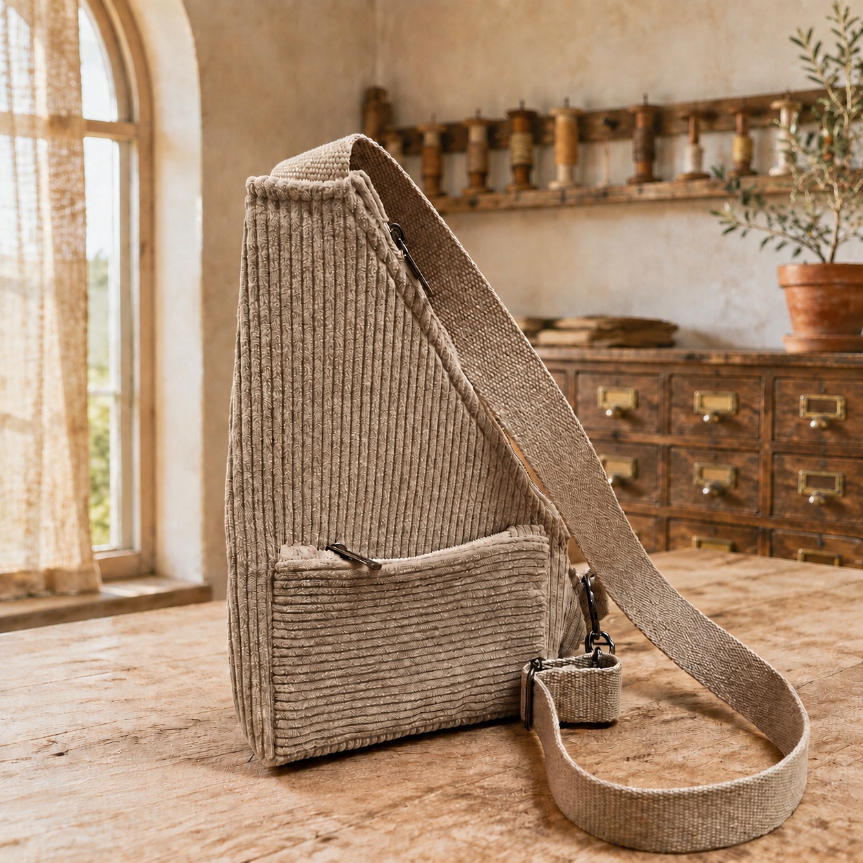 kit marsupio cross bag in velluto a coste + cartamodello crkit669