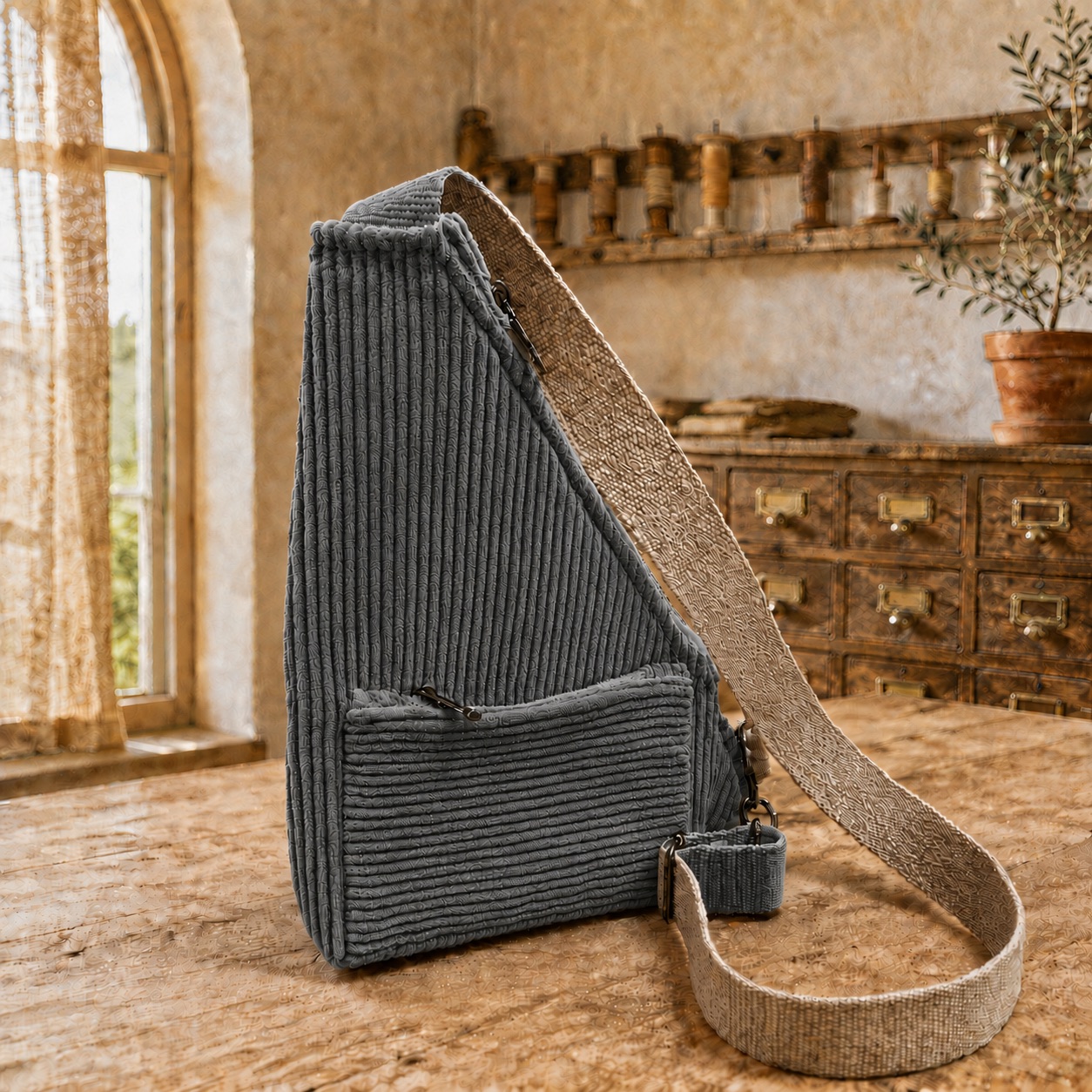 kit marsupio cross bag in velluto a coste + cartamodello crkit669