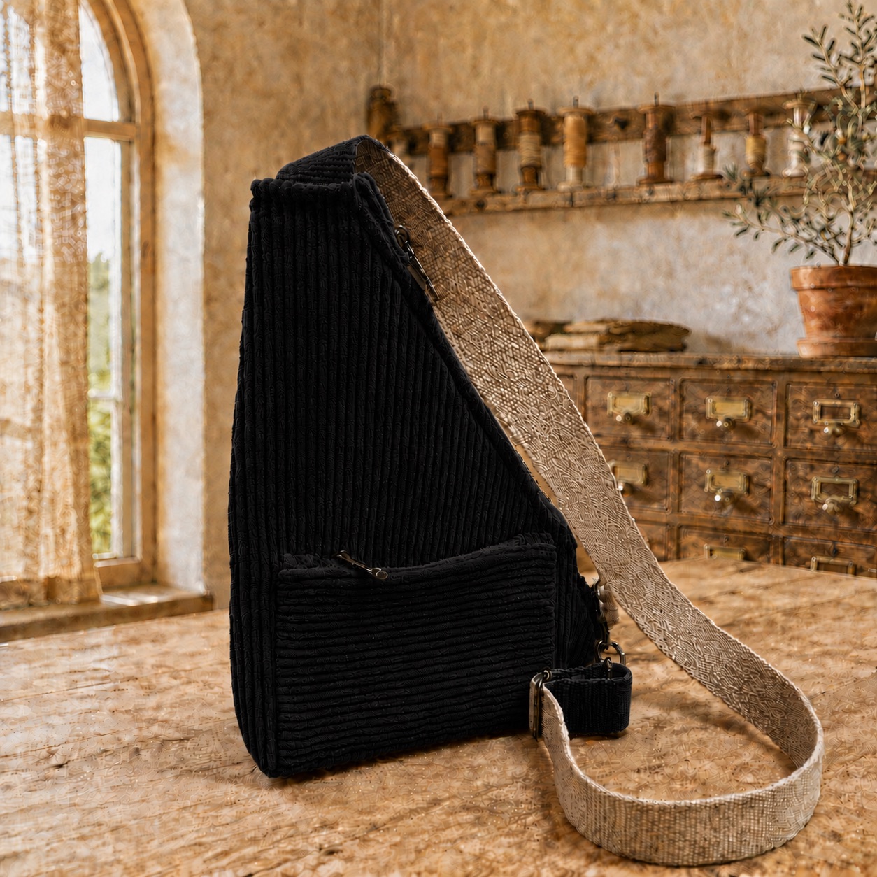 kit marsupio cross bag in velluto a coste + cartamodello crkit669
