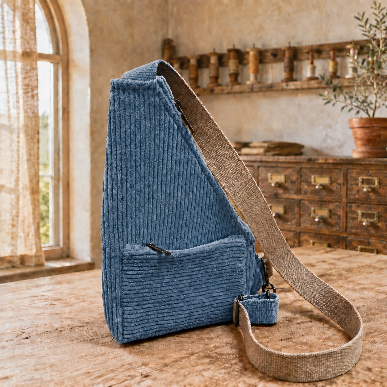 kit marsupio cross bag in velluto a coste + cartamodello crkit669