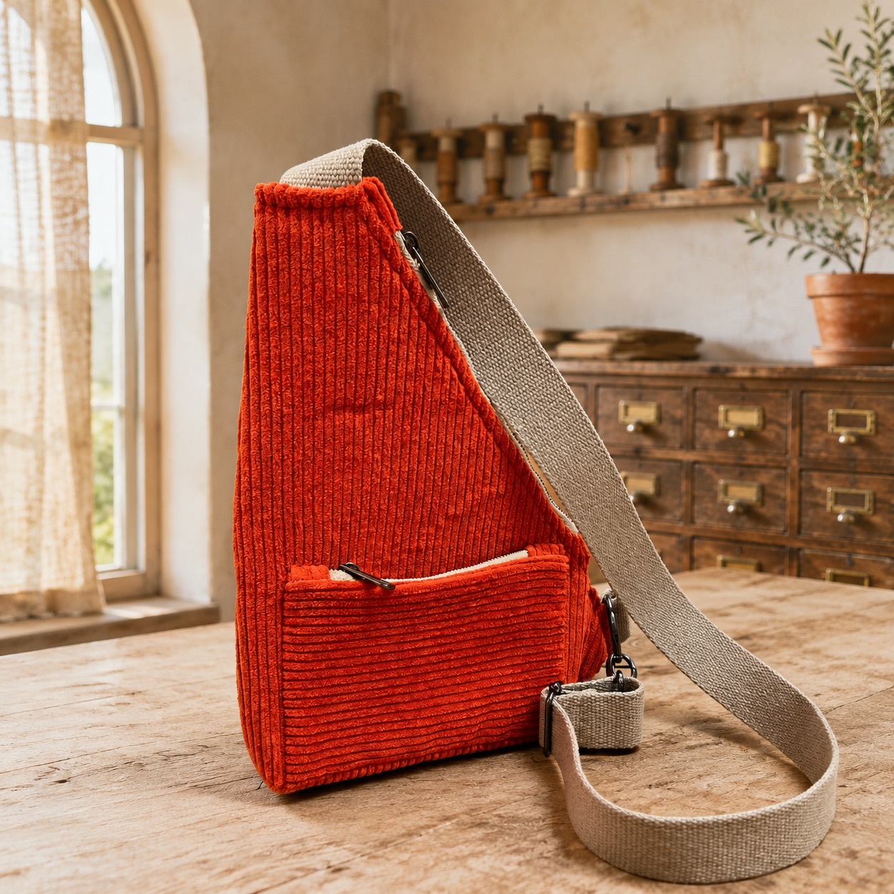 kit marsupio cross bag in velluto a coste + cartamodello crkit669
