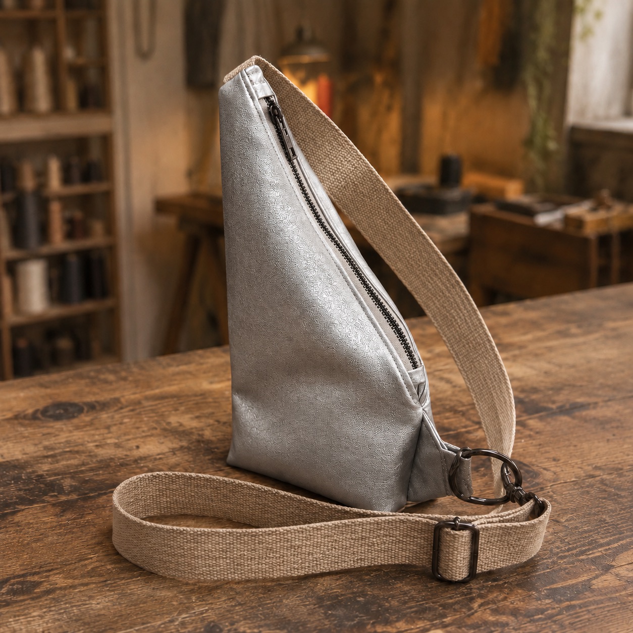 kit marsupio cross bag in ecopelle metal + cartamodello – crkit670