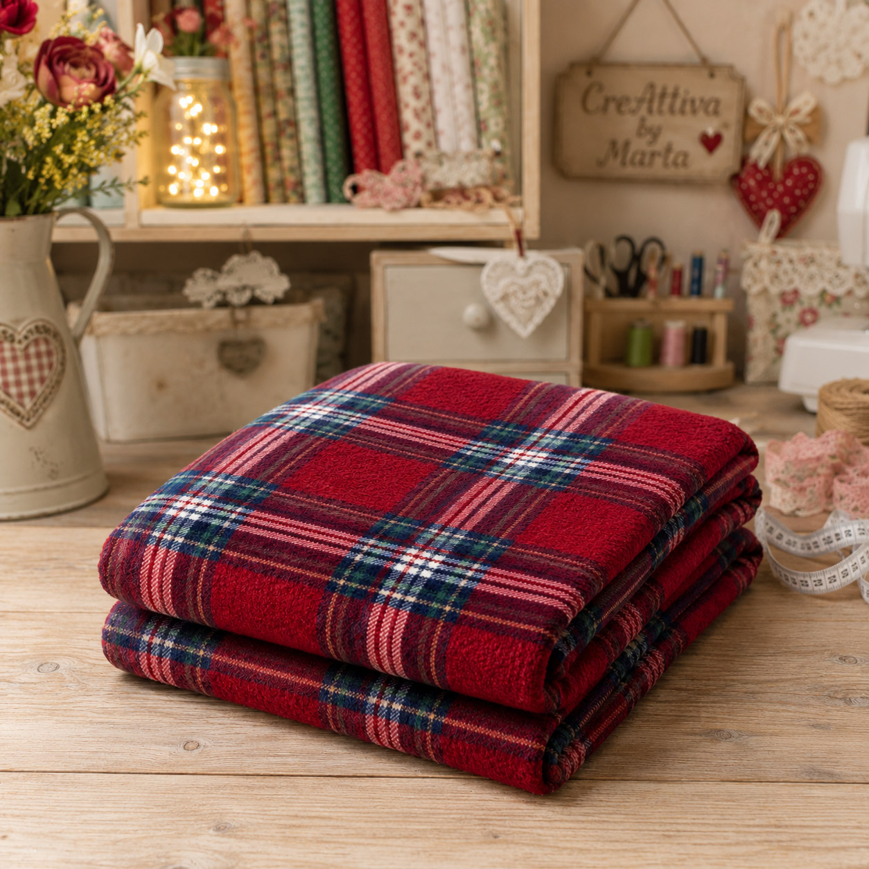 pellicciotto morbidoso tartan crtes035