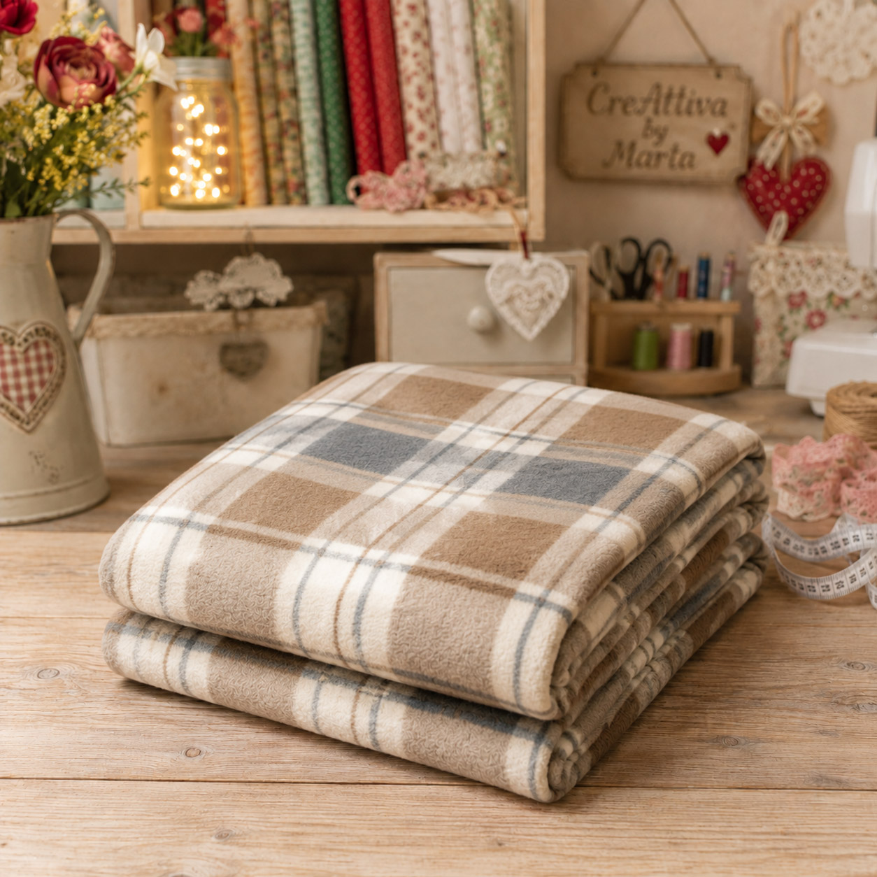 pellicciotto morbidoso tartan crtes035