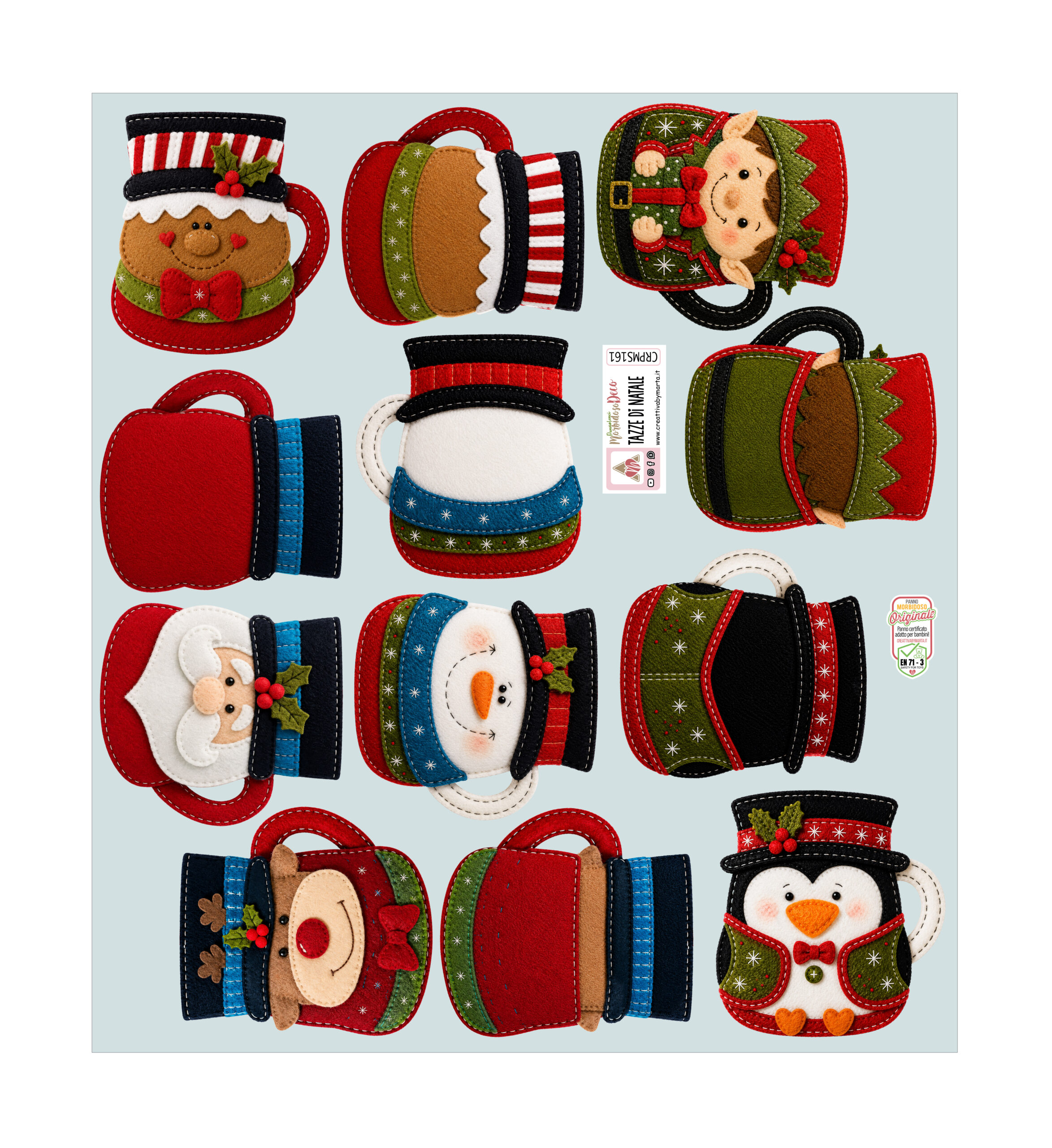 pannolenci morbidoso deco parcheggiometri amici di natale 45x50cm .. e non solo – crpms159